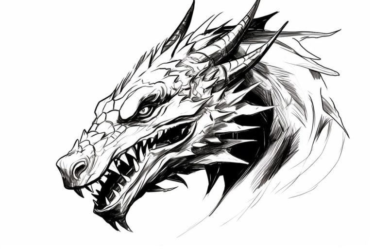 How To Draw A Dragon Head Yonderoo