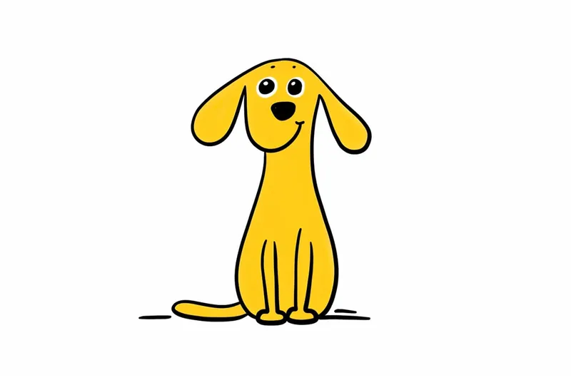 colorful cartoon of a golden retriever