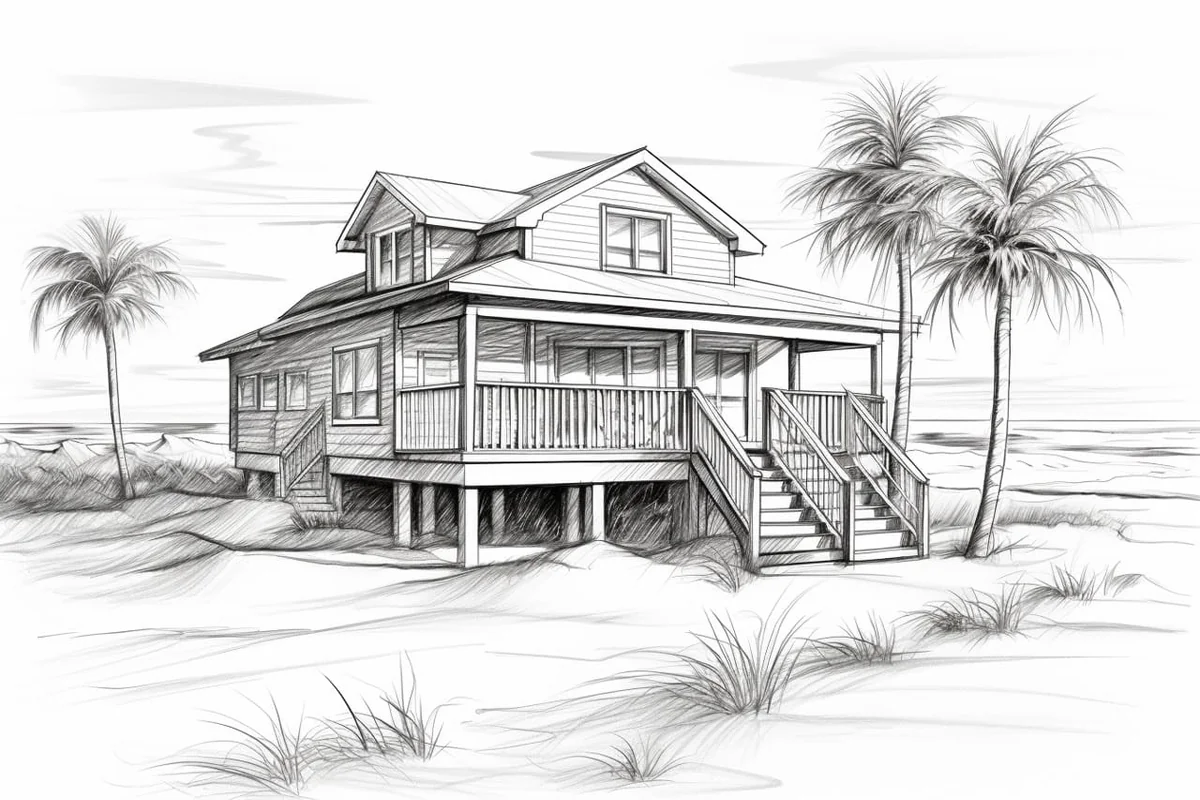 How to Draw a Beach House