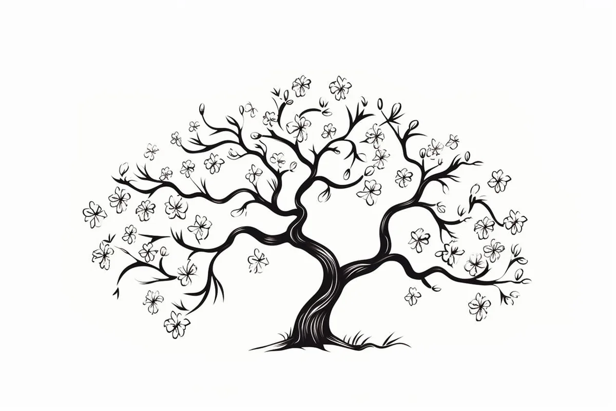 How to Draw a Cherry Blossom Tree