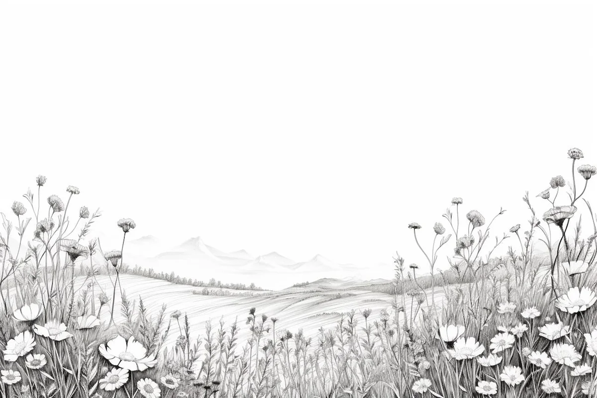 How to Draw a Flower Field in 10 Easy Steps