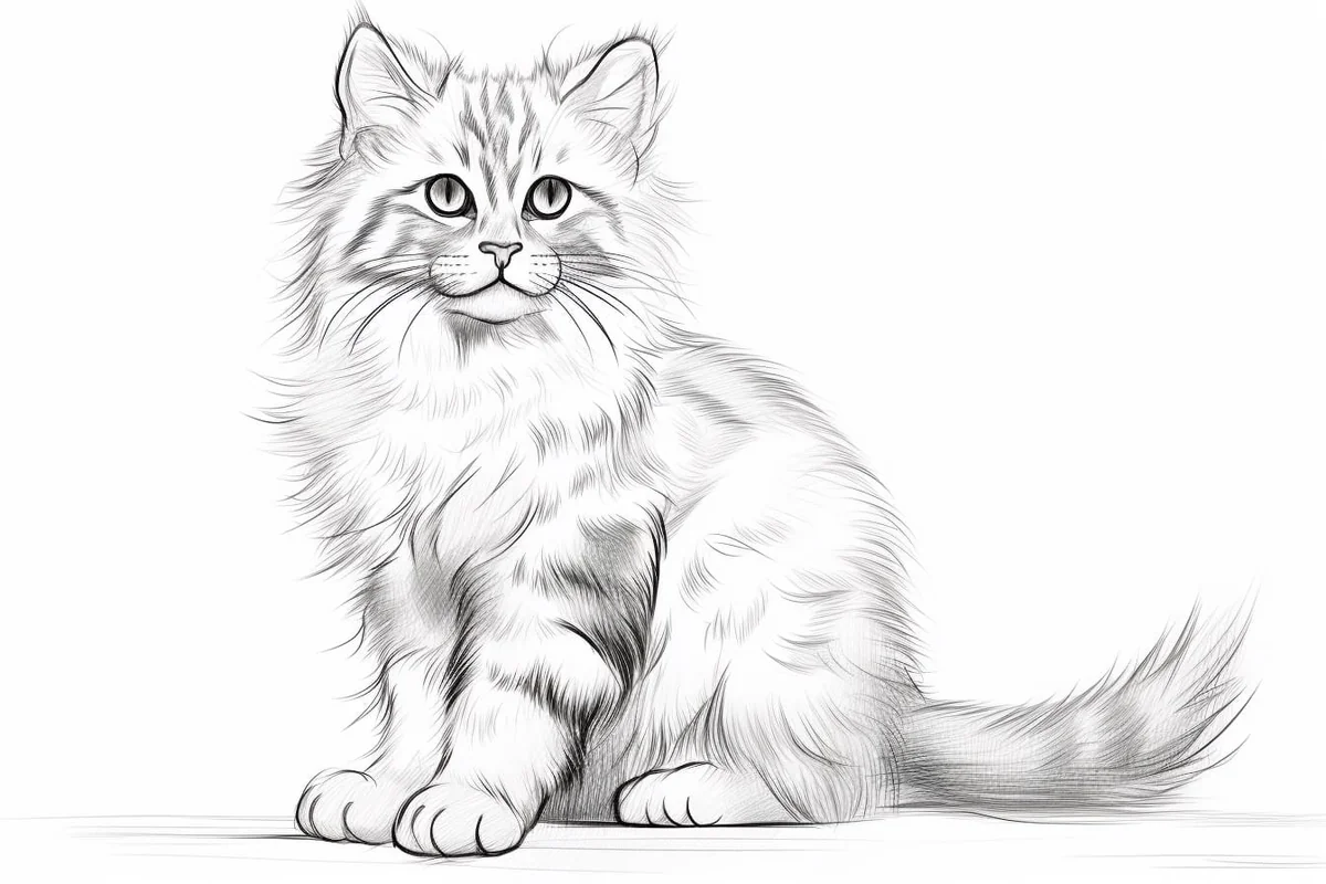 How to Draw a Fluffy Cat in 6 Easy Steps