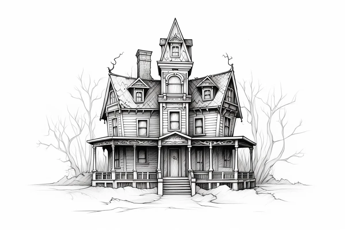 How to Draw a Haunted House