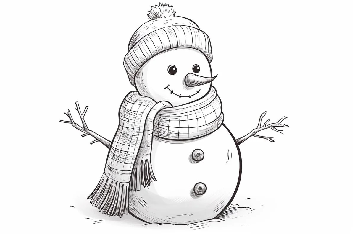 How to Draw a Scarf on a Snowman