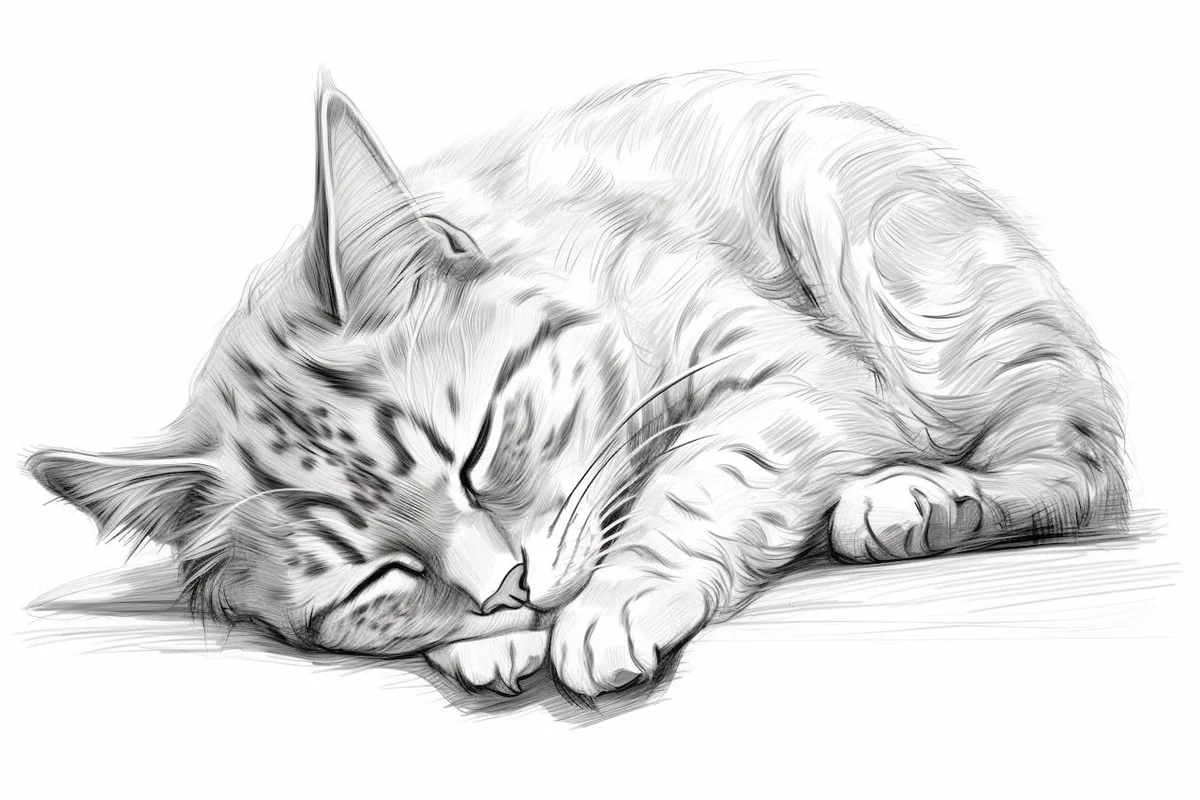 How to Draw a Sleeping Cat in 8 Easy Steps