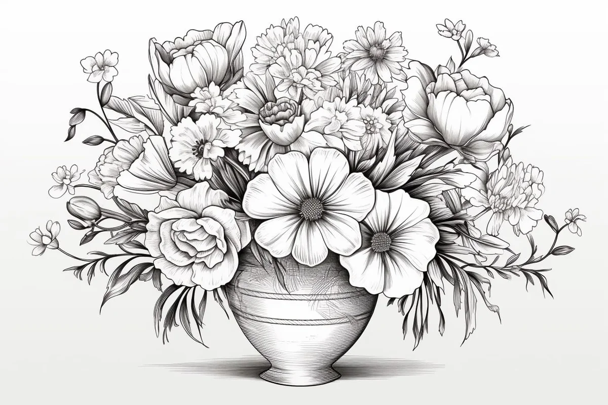 How to Draw a Vase of Flowers in 8 Easy Steps