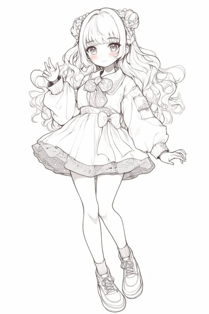 Anime girl with long hair