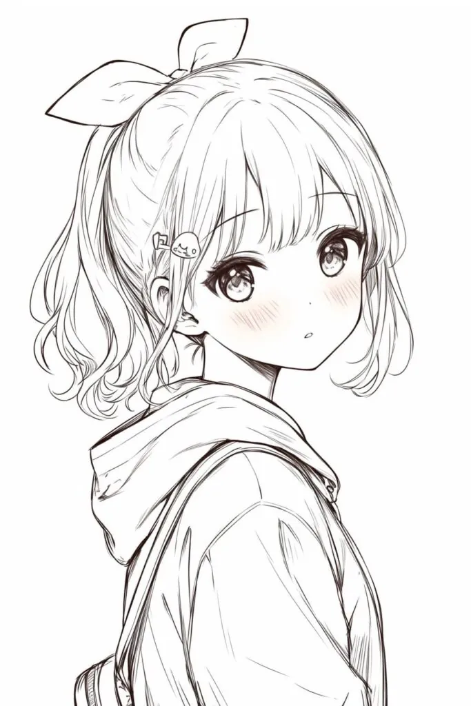 Cute anime girl face