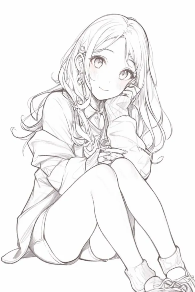 Anime girl side profile