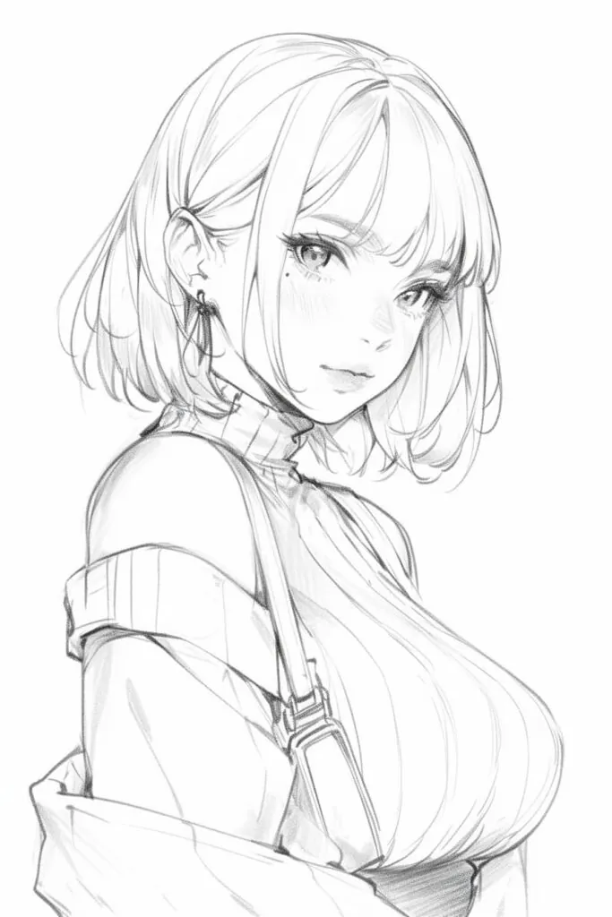 Anime girl expressions sheet