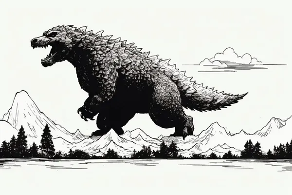 Godzilla in action