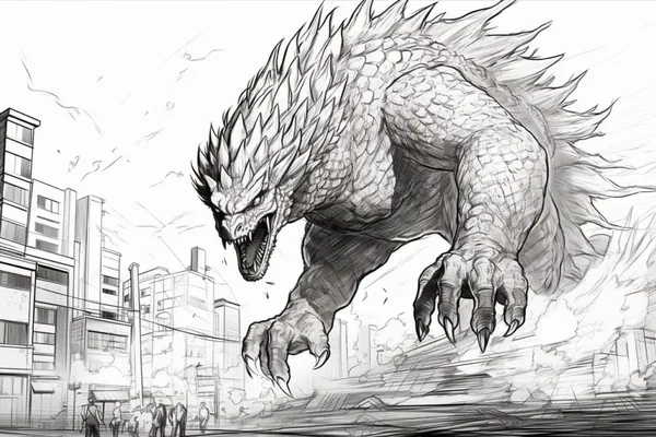 Godzilla city scene