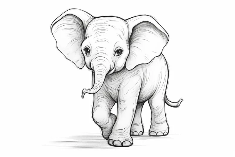 How to Draw a Baby Elephant