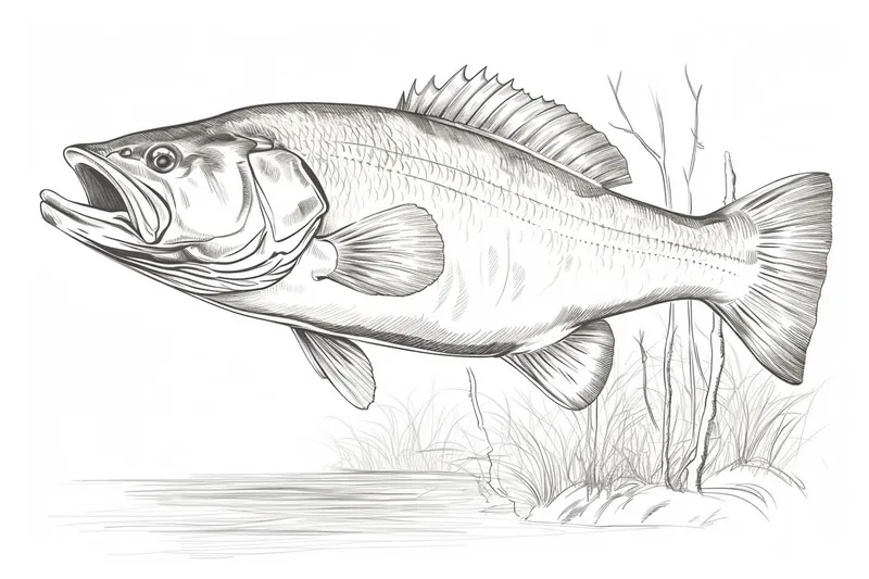 How to Draw a Bass Fish
