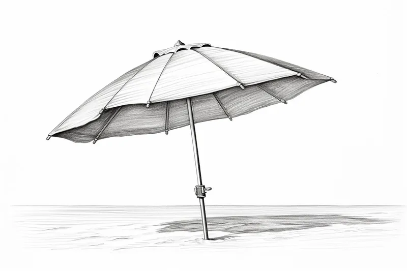 How to Draw a Beach Umbrella