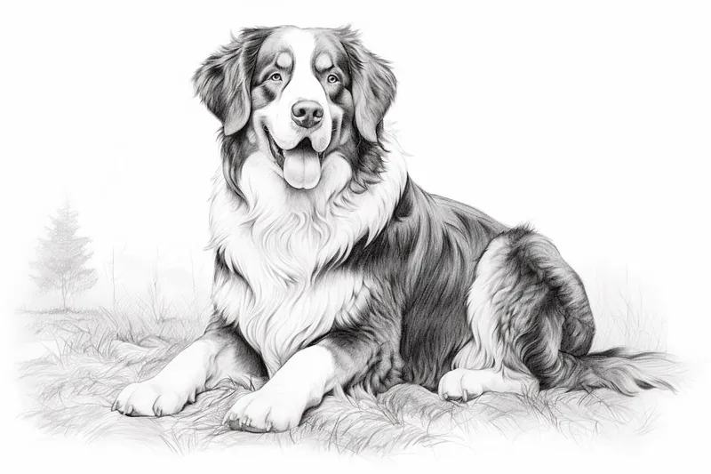 How to Draw a Bernese Mountain Dog