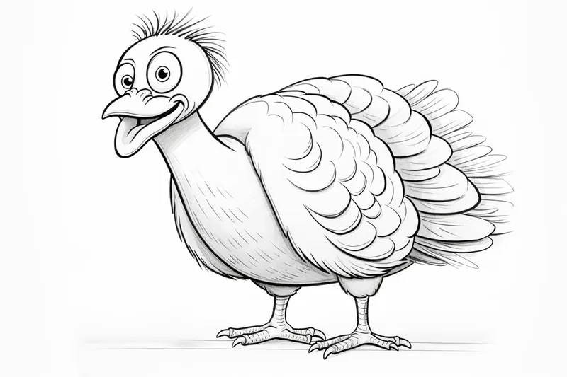 How to Draw a Cartoon Turkey