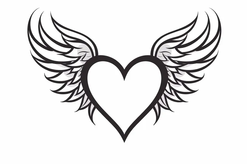 How to Draw a Heart with Wings
