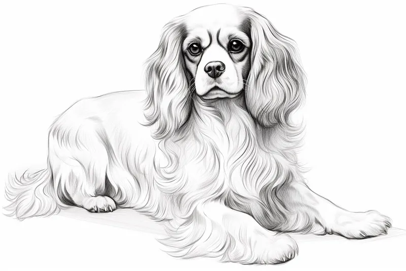 How to Draw a King Charles Spaniel