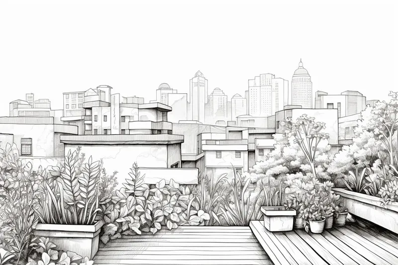 How to Draw a Rooftop Garden
