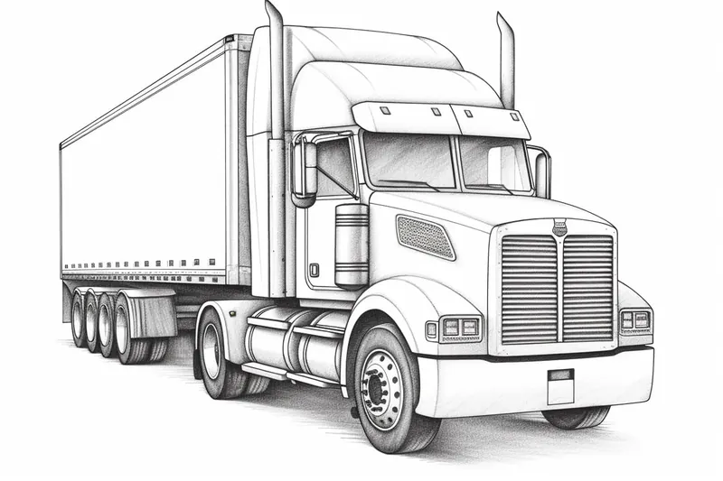 How to Draw a Semi Truck