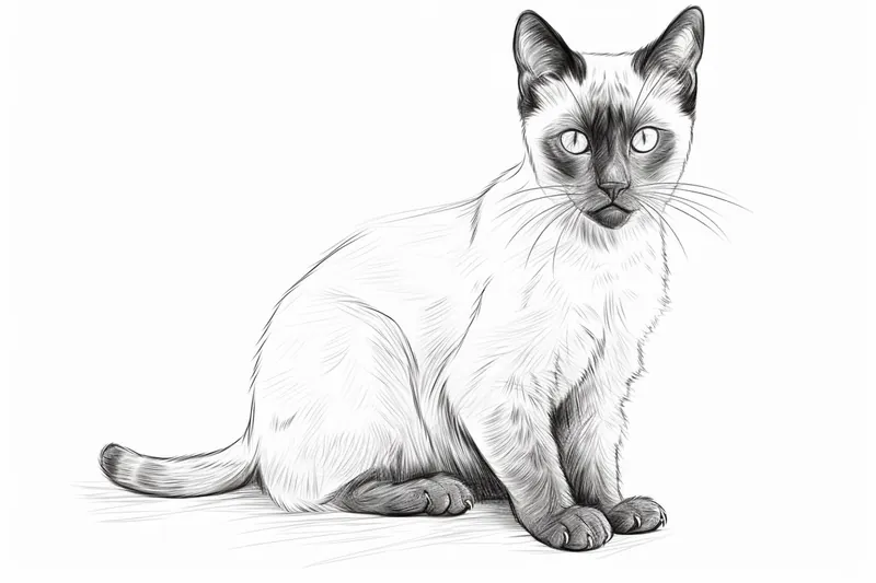 How to Draw a Siamese Cat