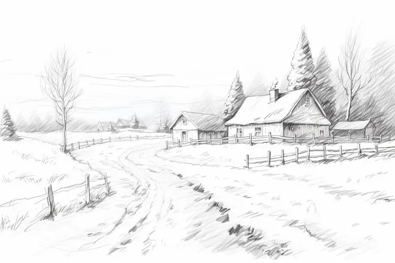 How to Draw a Winter Scenery