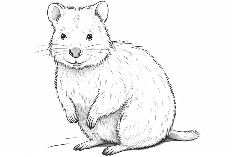 sketch of a quokka