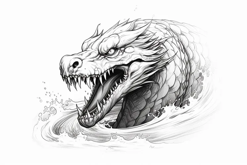 sea serpent drawing