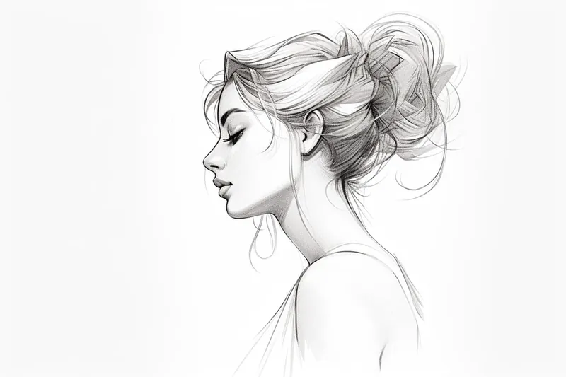 side profile drawing