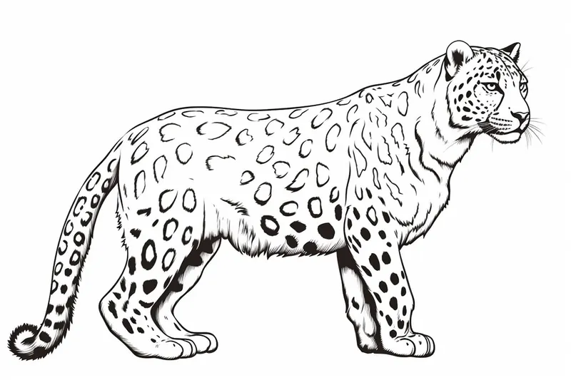 snow leopard drawing
