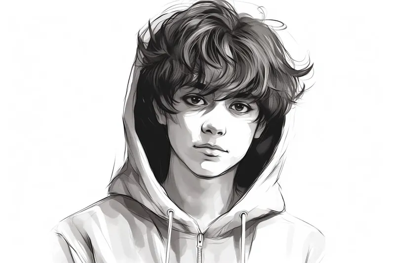 teenager with hoodie