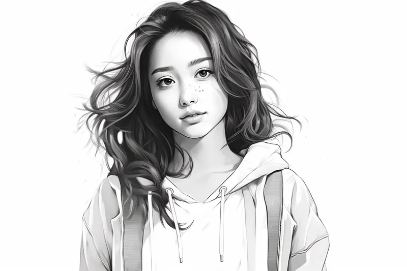 teenage girl drawing