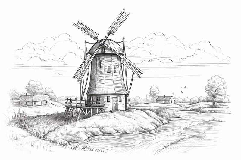 wind mill drawing