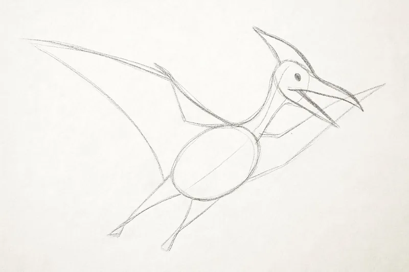 How to Draw a Pterodactyl - Step 2
