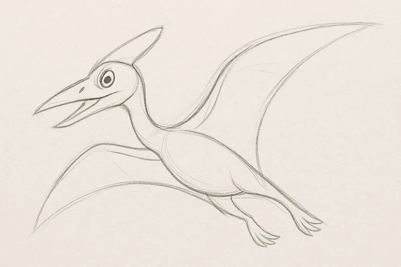 How to Draw a Pterodactyl - Step 6