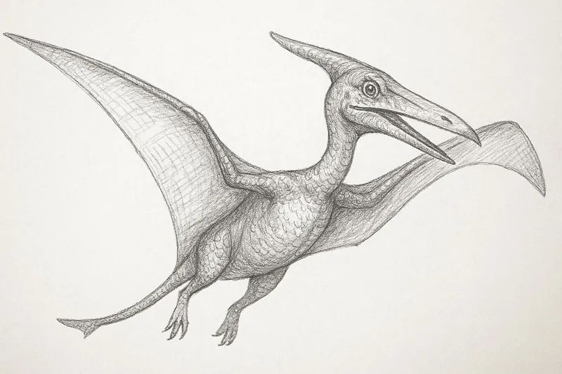 How to Draw a Pterodactyl - Step 8