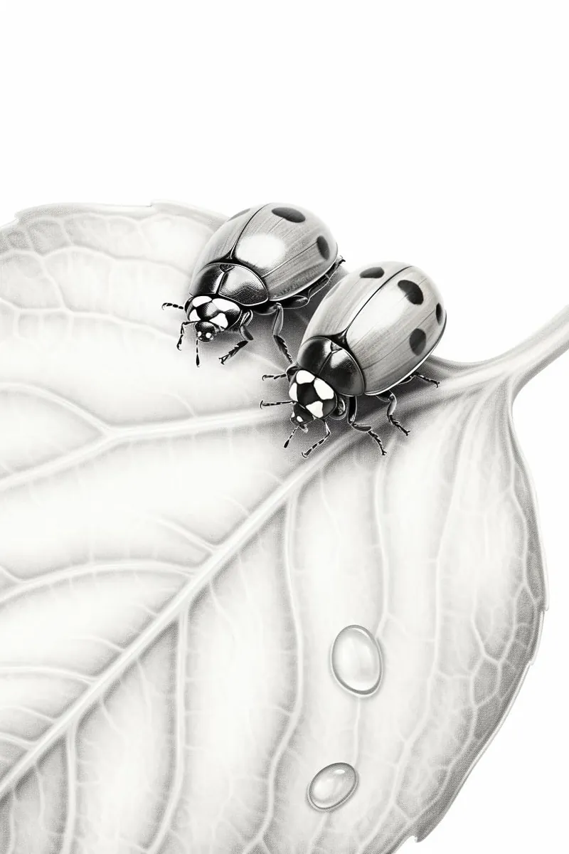 pair of ladybugs on a leaf