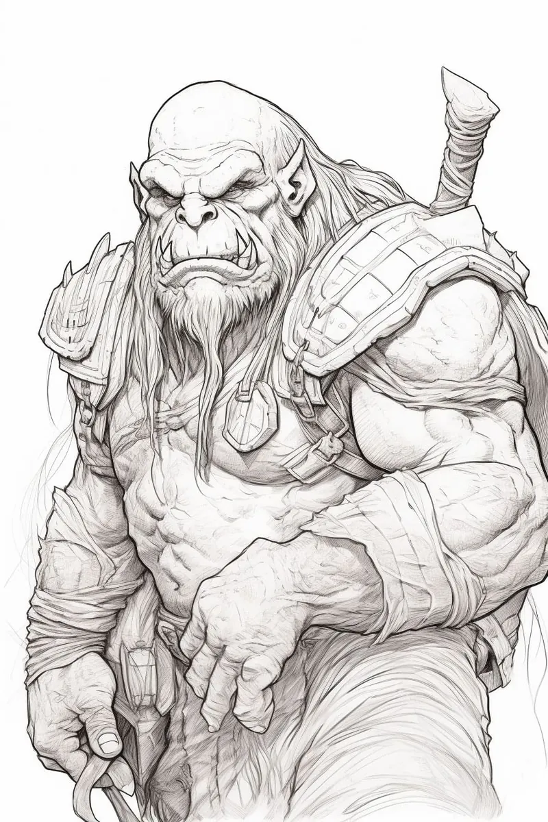 ogre preparing for battle