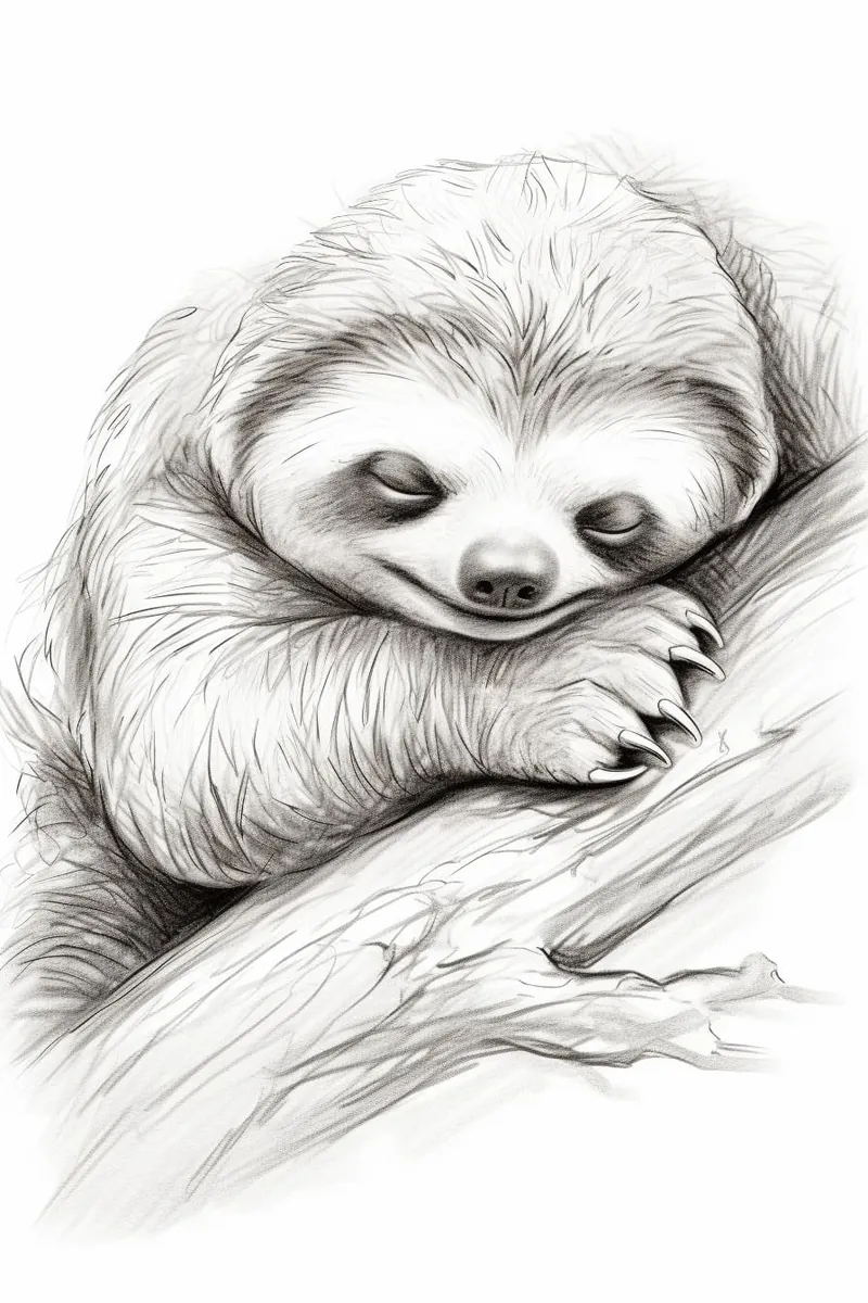 sloth asleep in a tree