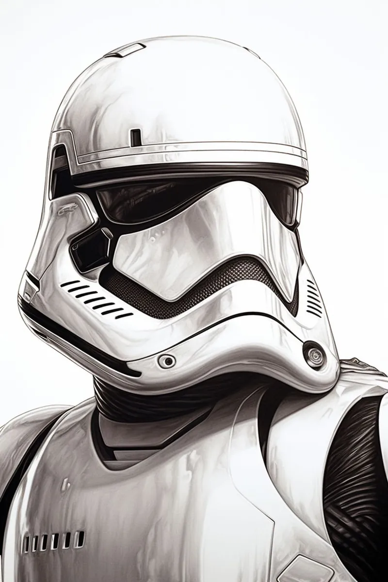 drawing of a stormtrooper helmet