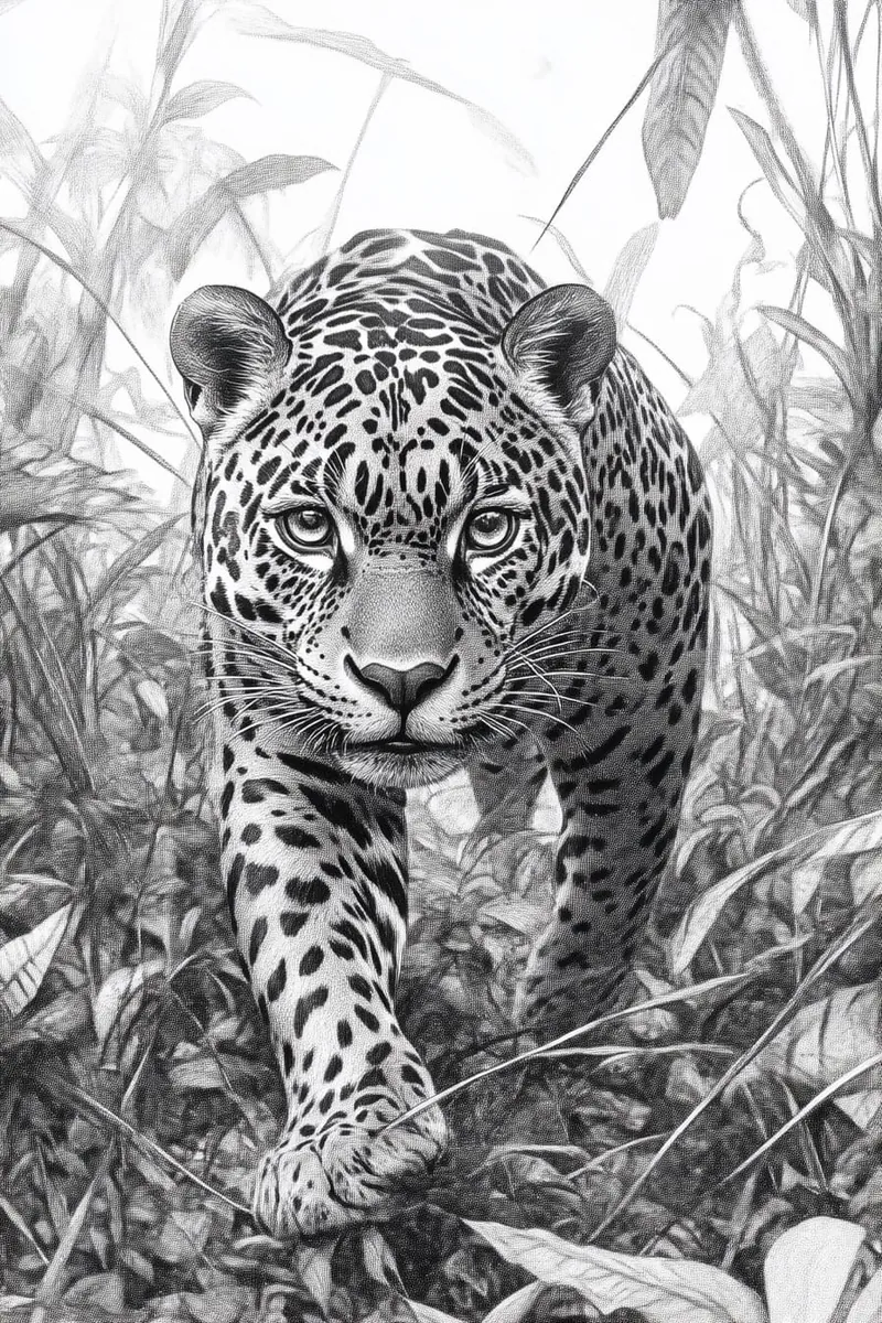 jaguar stalking its prey