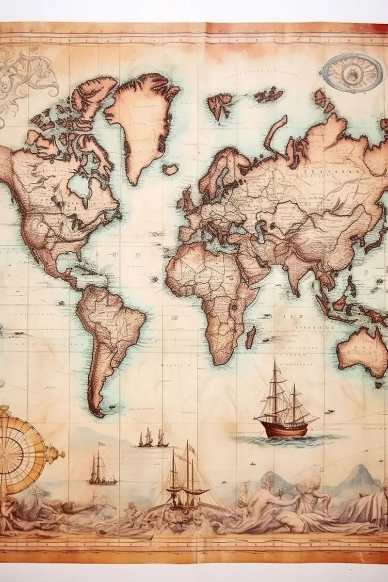 antique historical world map