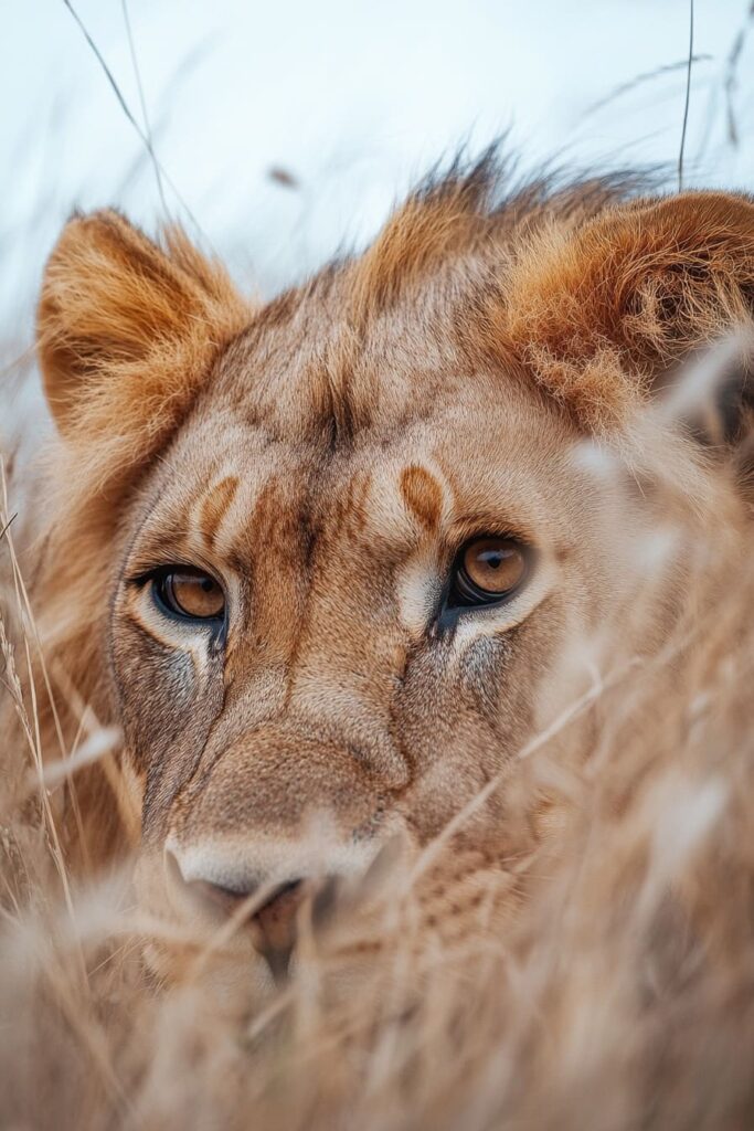 lion in the grass