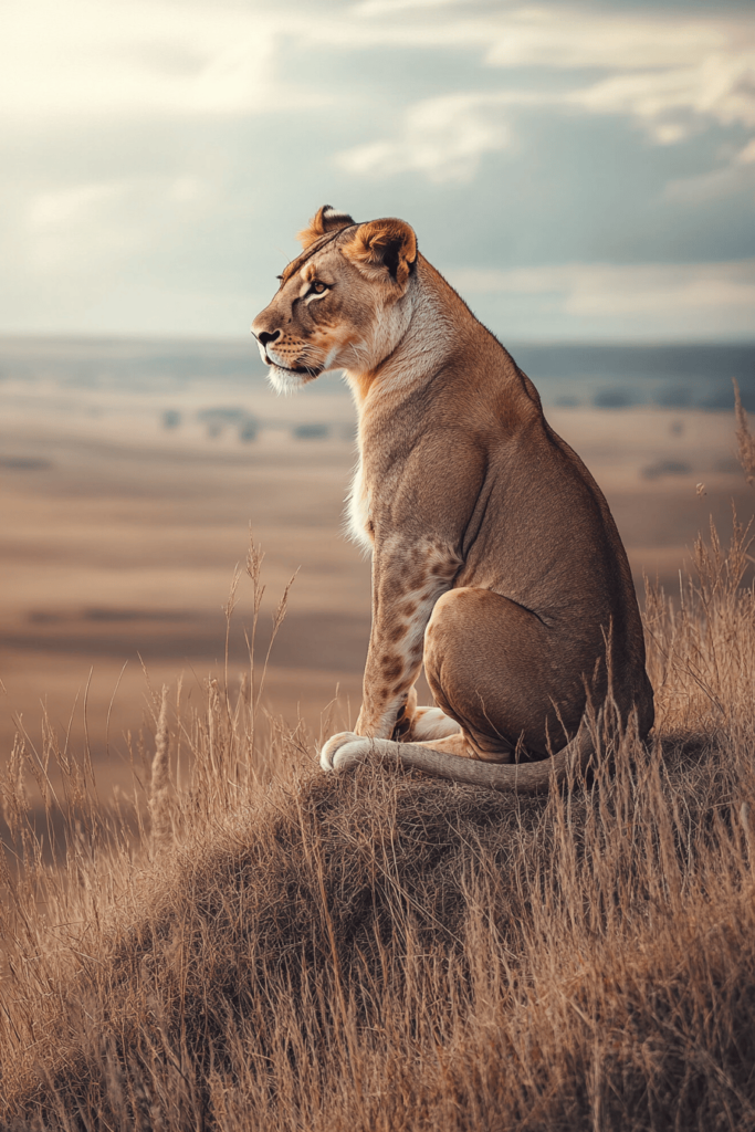 lioness on the savannah