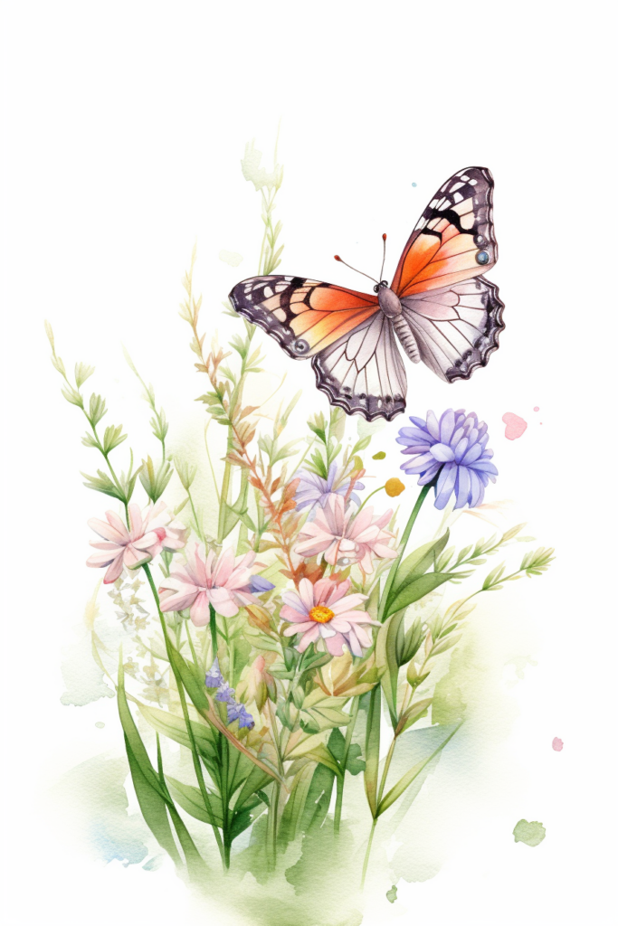 color sketch of a butterfly