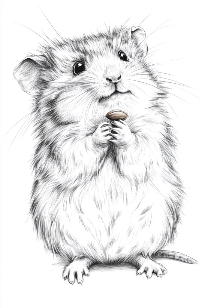 Cute hamster eating a snack