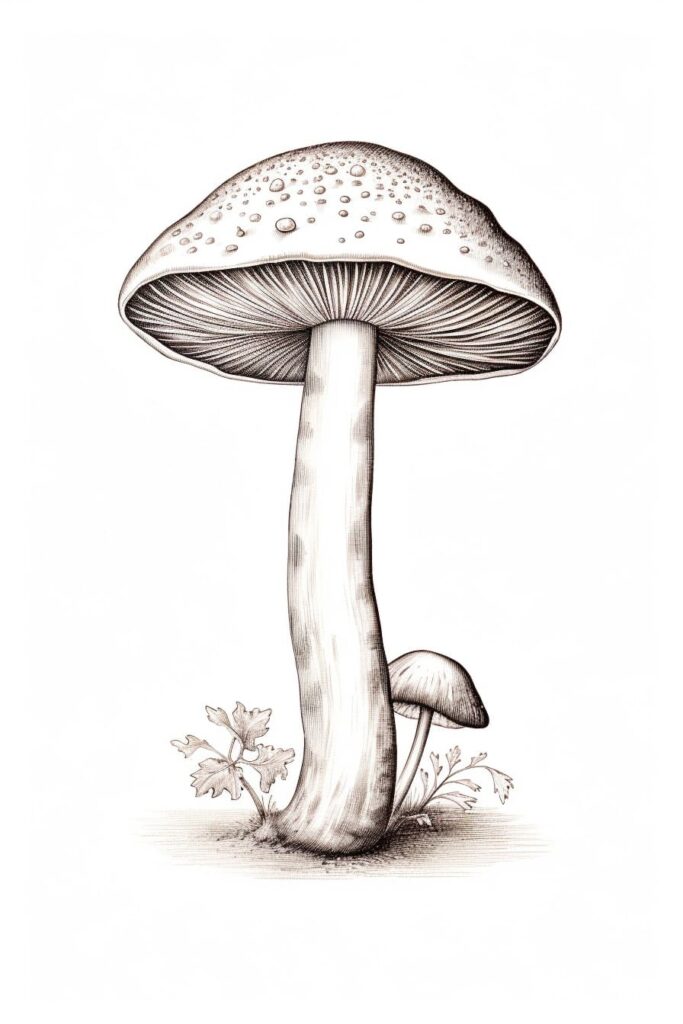 drawing of a mushroom