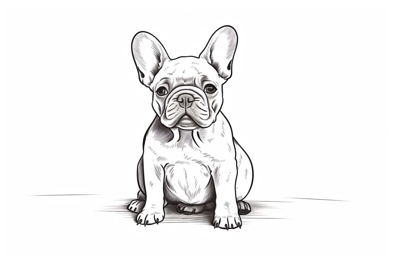 How to draw a French bulldog