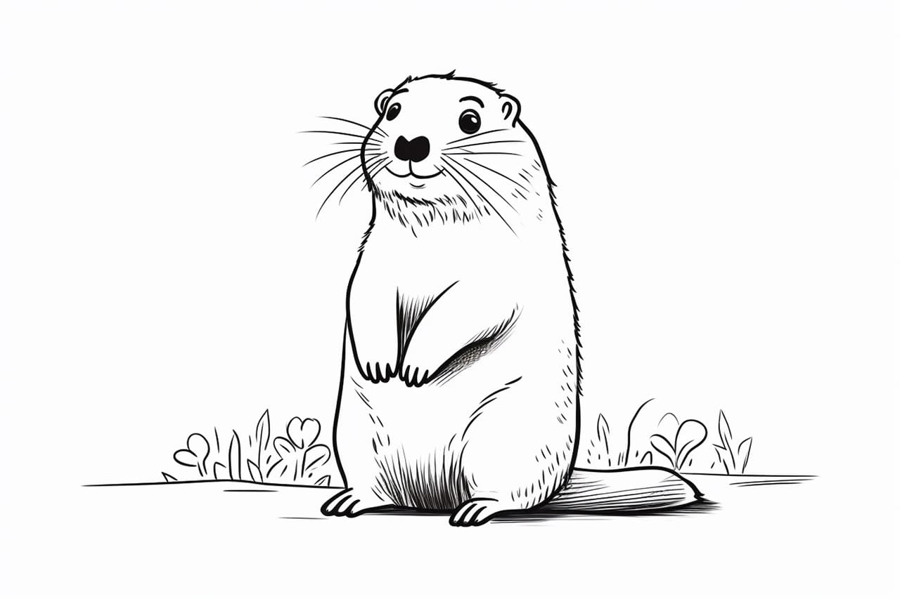 How to draw a groundhog